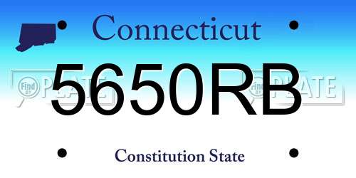 5650RB Connecticut License Plate