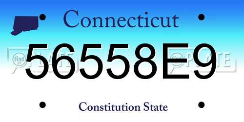 56558E9 Connecticut License Plate