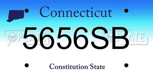 5656SB Connecticut License Plate