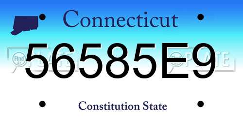 56585E9 Connecticut License Plate