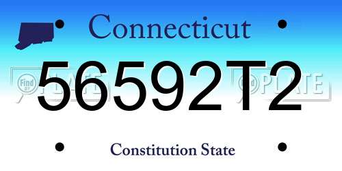 56592T2 Connecticut License Plate
