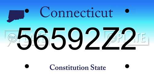 56592Z2 Connecticut License Plate