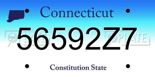 56592Z7 Connecticut License Plate