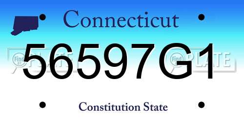 56597G1 Connecticut License Plate