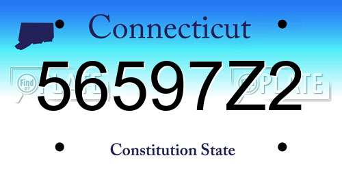 56597Z2 Connecticut License Plate