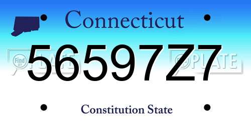 56597Z7 Connecticut License Plate