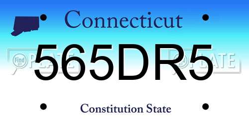 565DR5 Connecticut License Plate