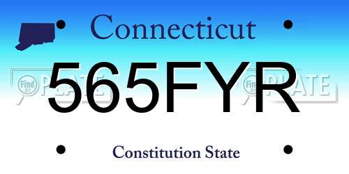 565FYR Connecticut License Plate