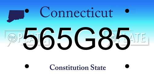 565G85 Connecticut License Plate