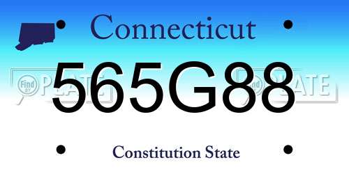 565G88 Connecticut License Plate