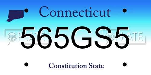 565GS5 Connecticut License Plate