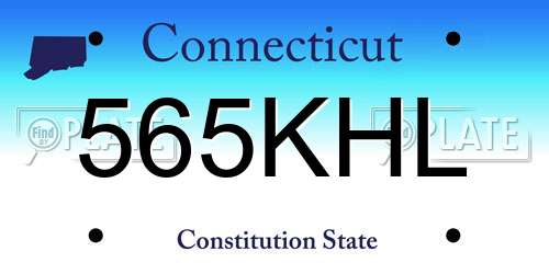 565KHL Connecticut License Plate