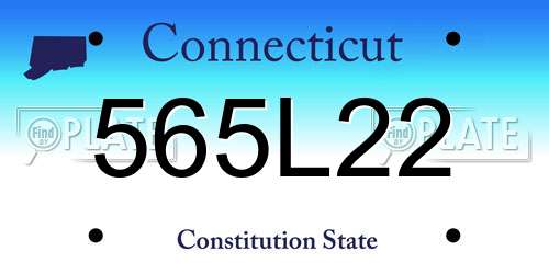 565L22 Connecticut License Plate