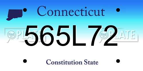 565L72 Connecticut License Plate