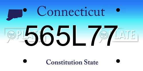 565L77 Connecticut License Plate