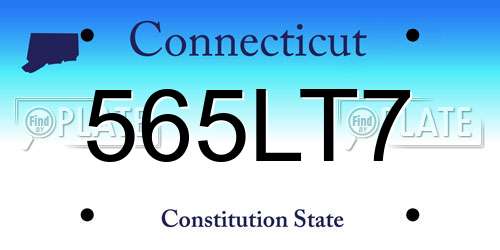 565LT7 Connecticut License Plate