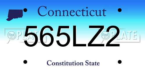 565LZ2 Connecticut License Plate