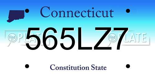565LZ7 Connecticut License Plate