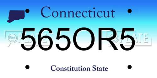 565OR5 Connecticut License Plate