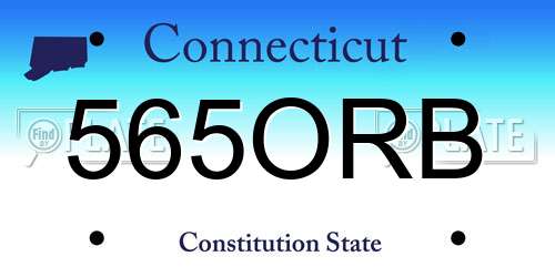 565ORB Connecticut License Plate