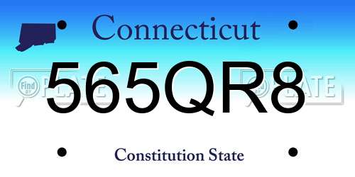 565QR8 Connecticut License Plate
