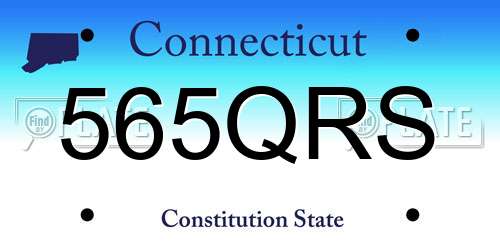 565QRS Connecticut License Plate