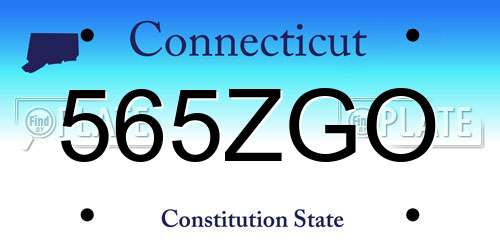 565ZGO Connecticut License Plate