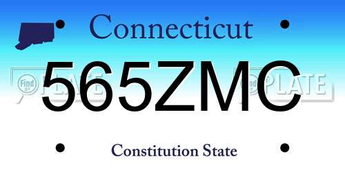 565ZMC Connecticut License Plate