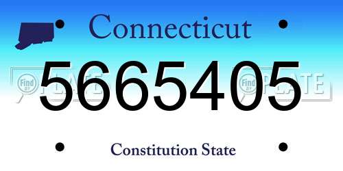 5665405 Connecticut License Plate