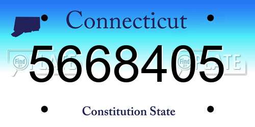 5668405 Connecticut License Plate