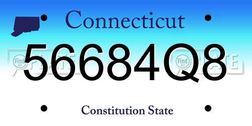 56684Q8 Connecticut License Plate
