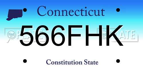 566FHK Connecticut License Plate