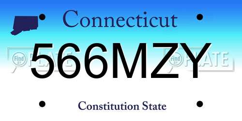 566MZY Connecticut License Plate