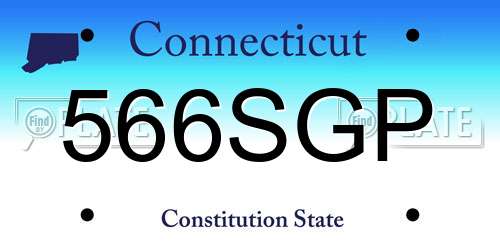 566SGP Connecticut License Plate