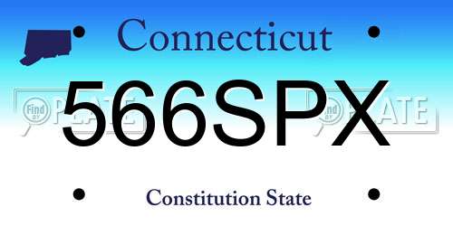 566SPX Connecticut License Plate