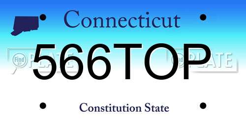 566TOP Connecticut License Plate