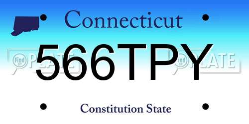 566TPY Connecticut License Plate