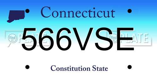 566VSE Connecticut License Plate