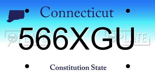566XGU Connecticut License Plate