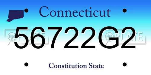56722G2 Connecticut License Plate