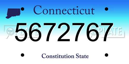5672767 Connecticut License Plate