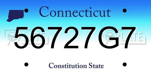 56727G7 Connecticut License Plate