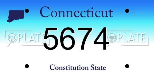 5674 Connecticut License Plate