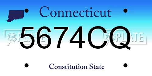 5674CQ Connecticut License Plate