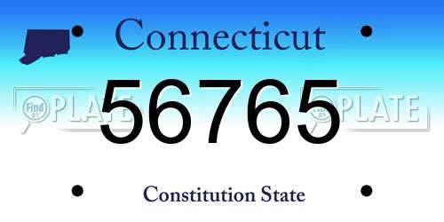 56765 Connecticut License Plate