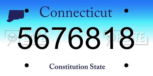 5676818 Connecticut License Plate