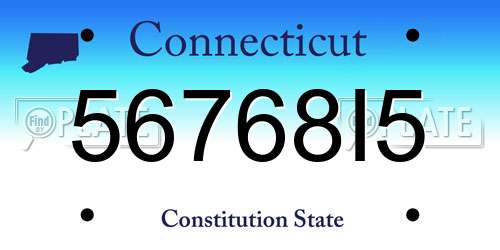 56768I5 Connecticut License Plate