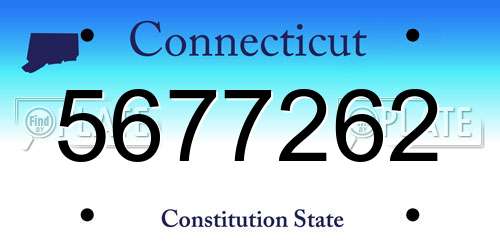 5677262 Connecticut License Plate