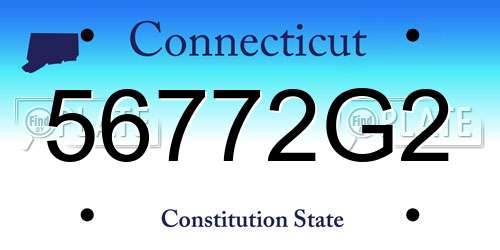 56772G2 Connecticut License Plate