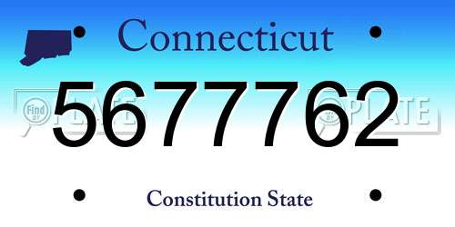 5677762 Connecticut License Plate